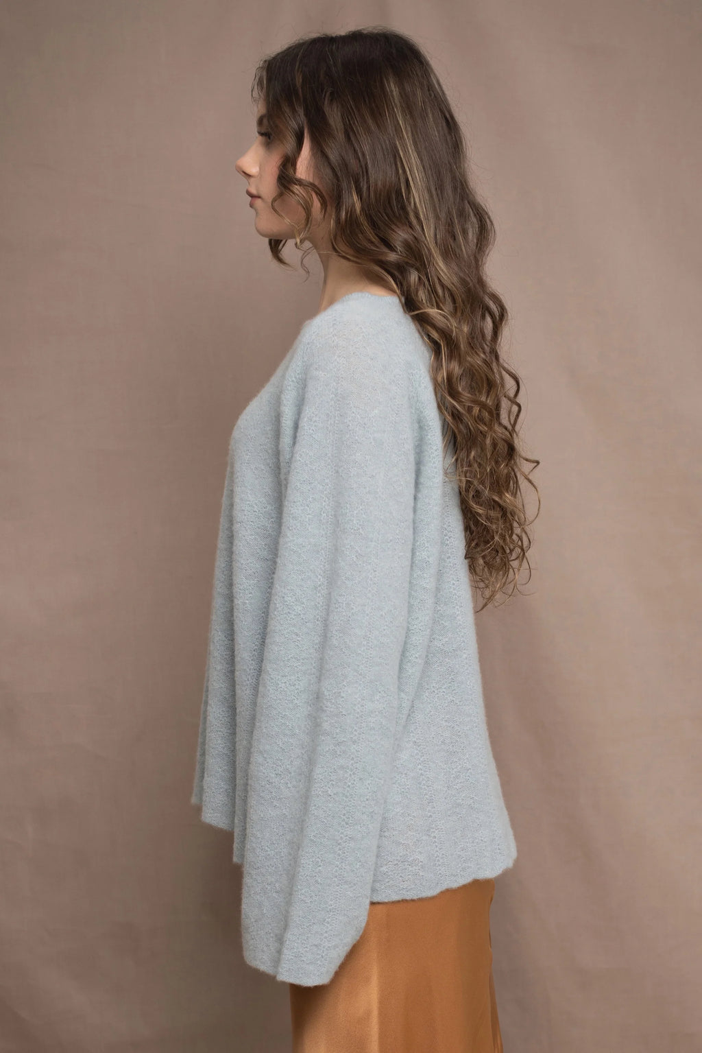 Elaine Madigan 100% Cashmere Grace Boyfriend Sweater - Morning Mist