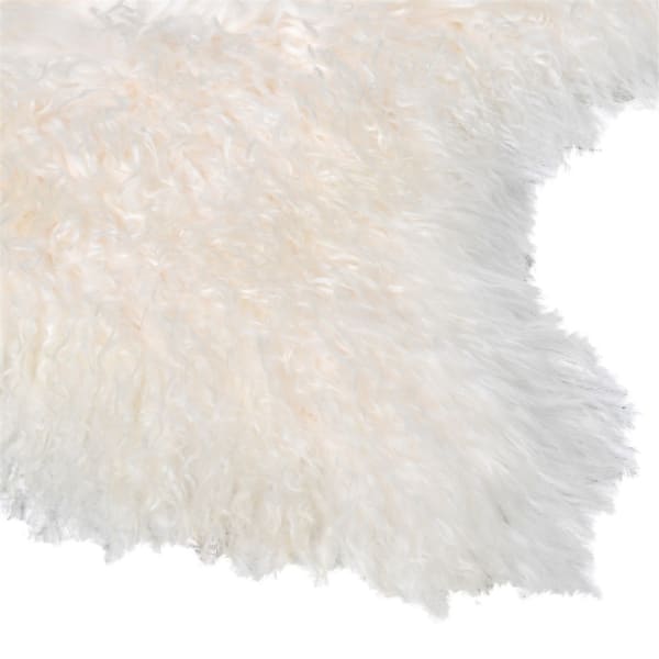 White Mongolian Sheepskin Rug