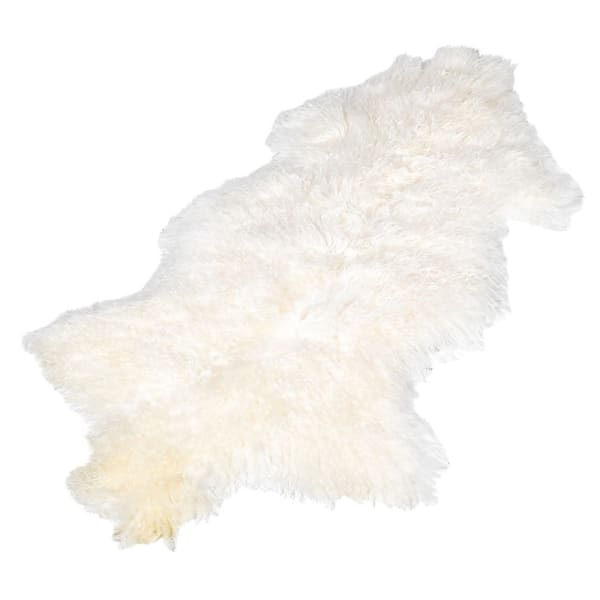 White Mongolian Sheepskin Rug