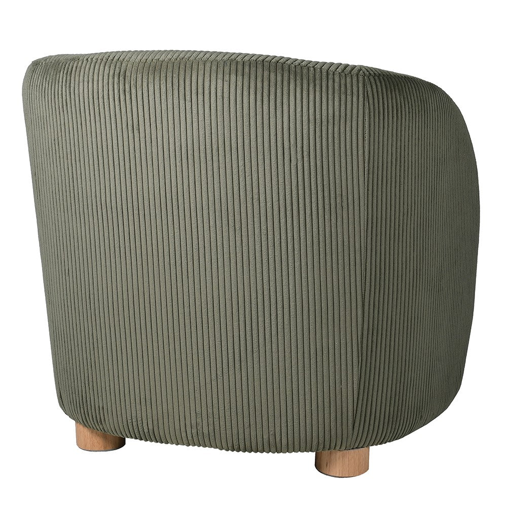 Moss Green Corduroy Accent Chair