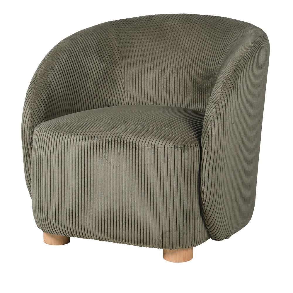 Moss Green Corduroy Accent Chair