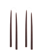 Chocolate Brown, Hand dipped, dyed candle, 4 pack