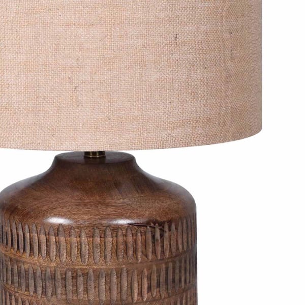 Carved Ridged Table Lamp with Shade