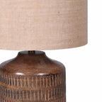 Carved Ridged Table Lamp with Shade
