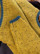 Load image into Gallery viewer, Slaney Crew Neck Sweater Chartreuse w/ Blue for Meg!