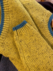 Slaney Crew Neck Sweater Chartreuse w/ Blue for Meg!