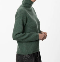 Load image into Gallery viewer, Slouchy Funnel Neck Jumper Sage