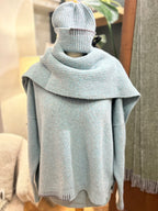 Fisherman Out of Ireland Blanket Stitch Crewneck Sweater - Seastone/Grey