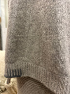 Fisherman Out of Ireland Blanket Stitch Crewneck Sweater - Porridge/Grey