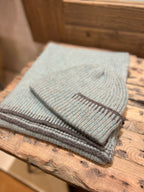 Fisherman Out of Ireland Blanket Stitch Scarf - Seastone/Grey