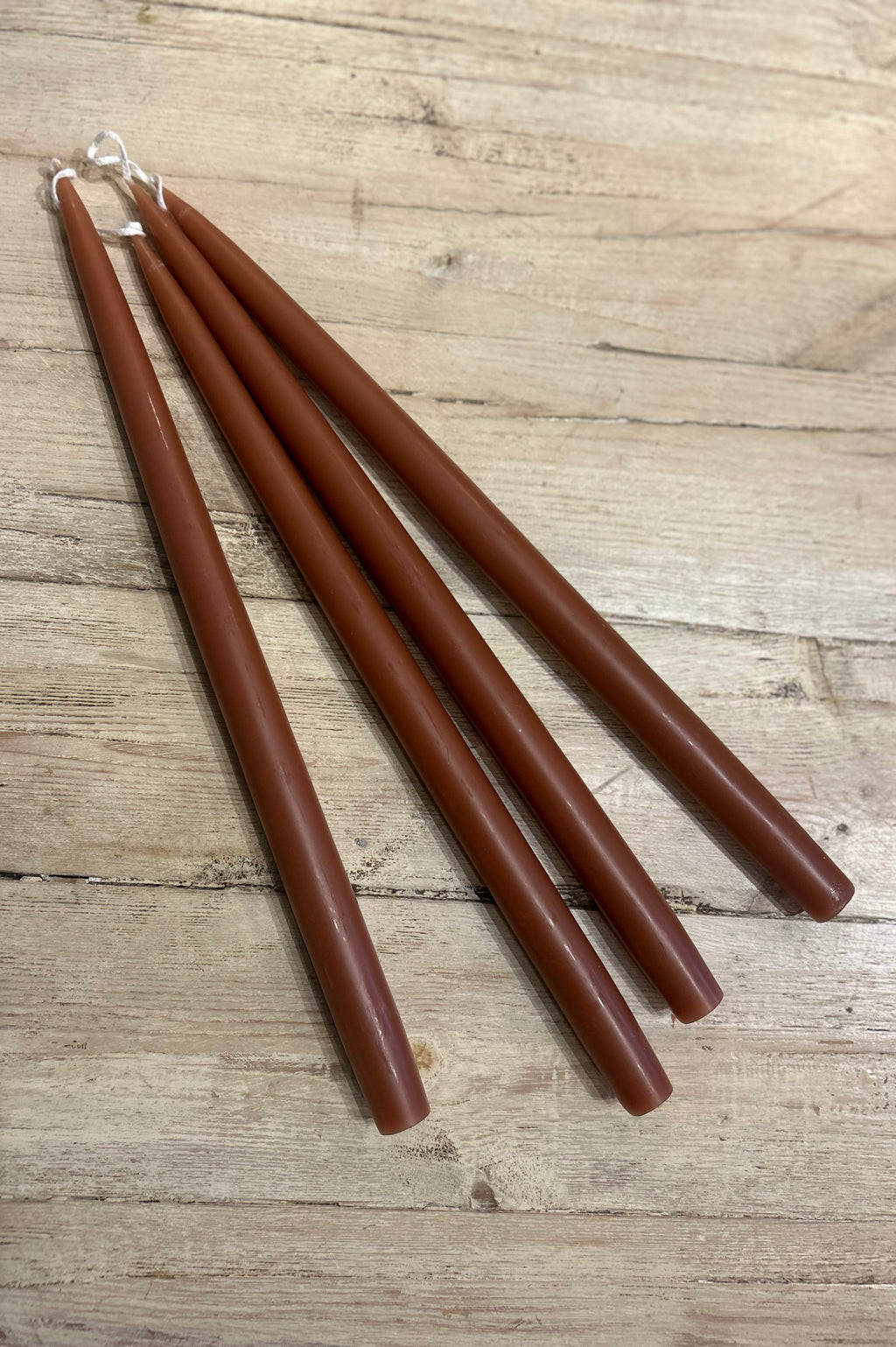 Terracotta, Hand dipped, dyed candle, 4 pack