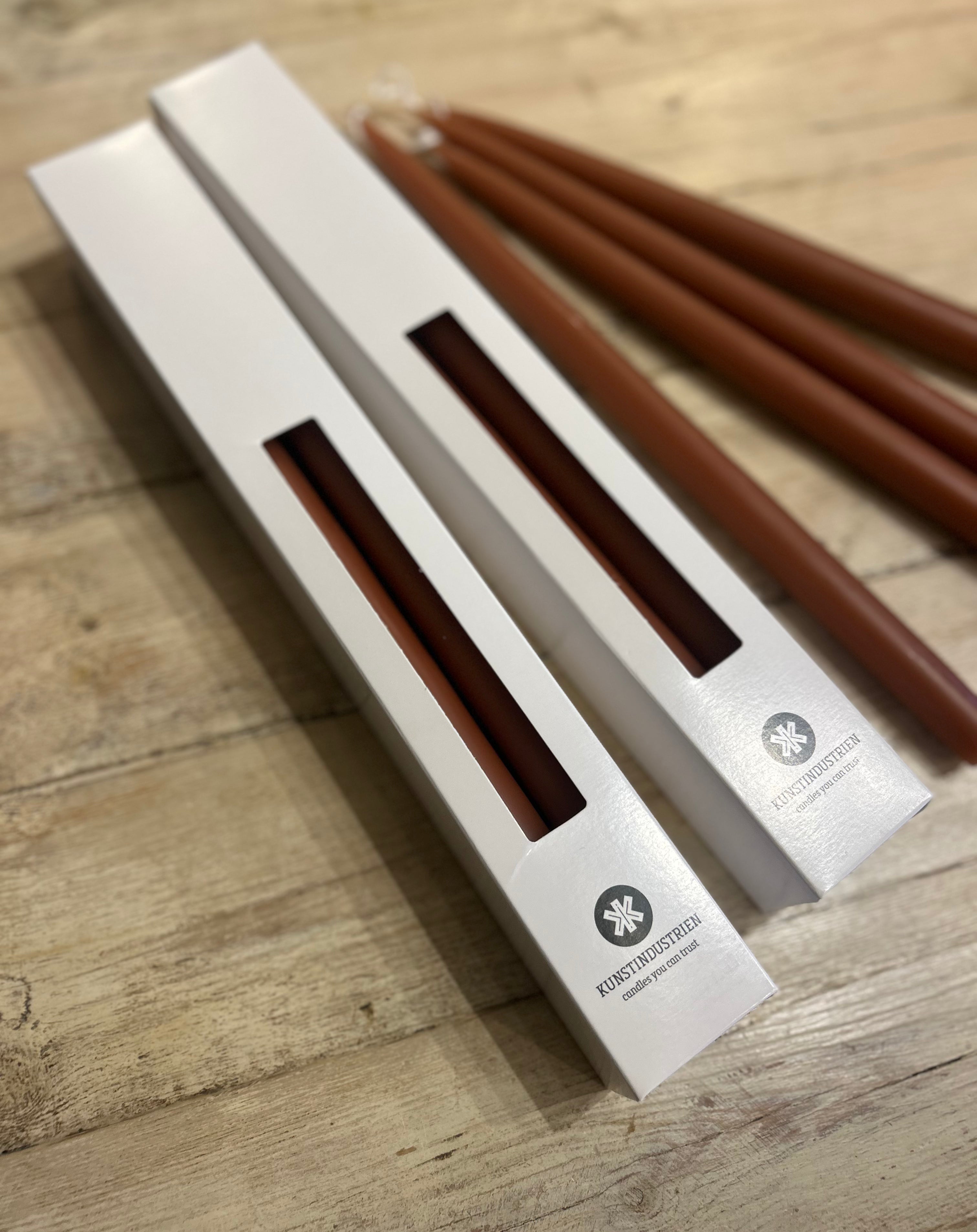 Terracotta, Hand dipped, dyed candle, 4 pack