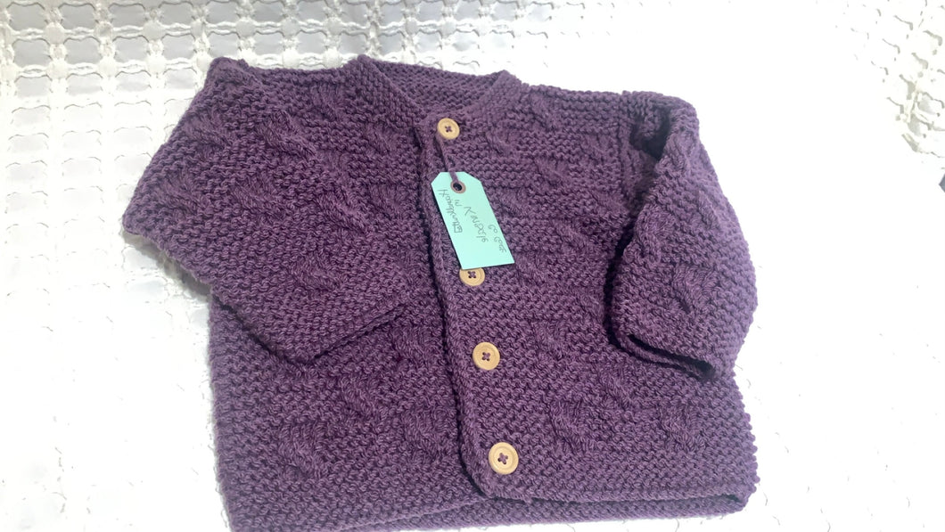 Hand Knitted Cardi - Heather