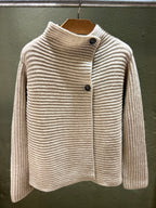 Fisherman Out of Ireland Horizontal Cardi - Oatmeal