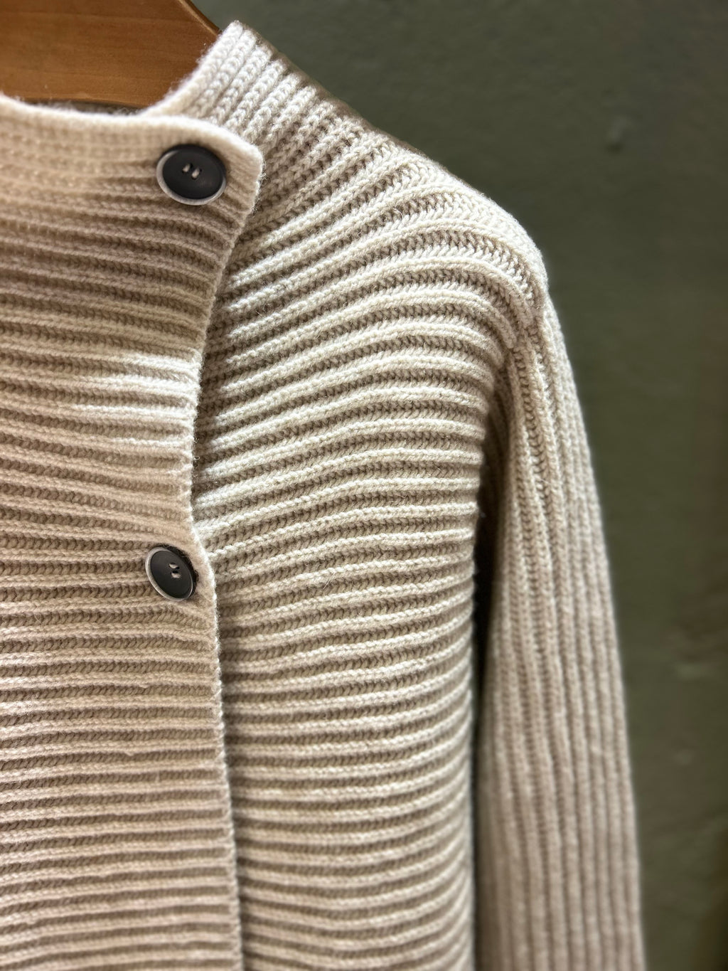 Fisherman Out of Ireland Horizontal Cardi - Oatmeal