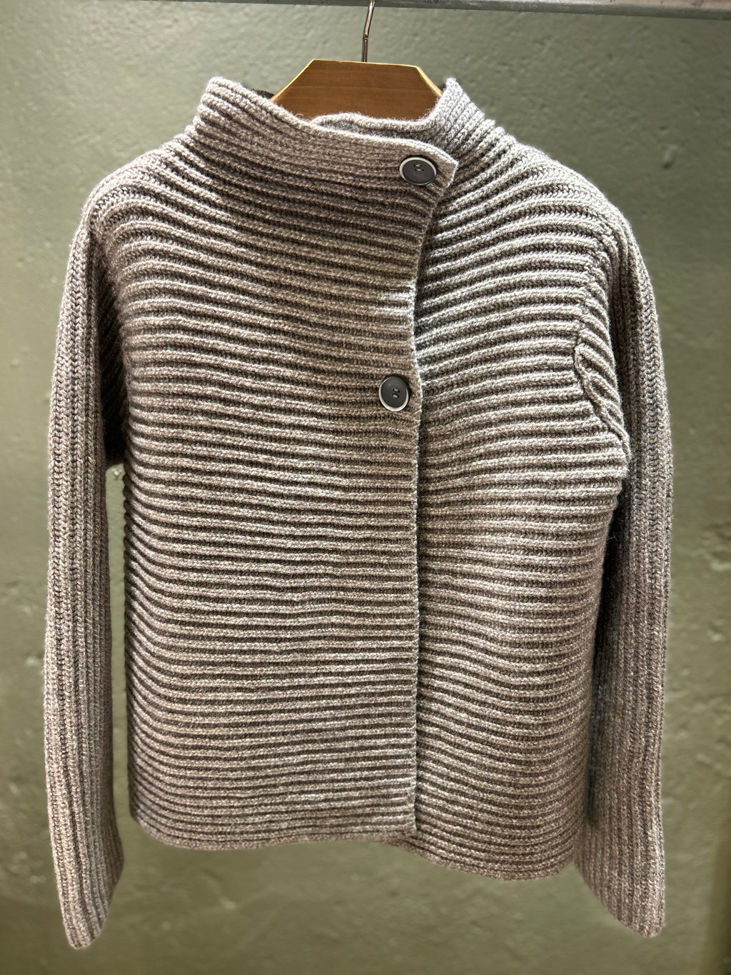 Fisherman Out of Ireland Horizontal Cardi - Mushroom