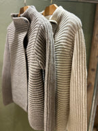 Fisherman Out of Ireland Horizontal Cardi - Oatmeal