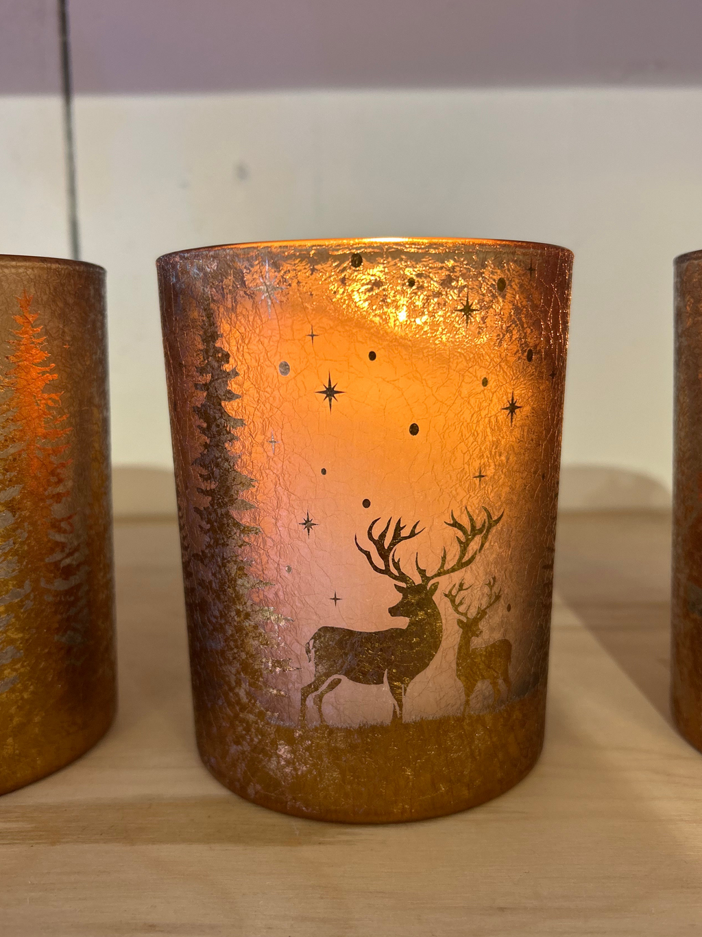 Amber Deer Candle Holder
