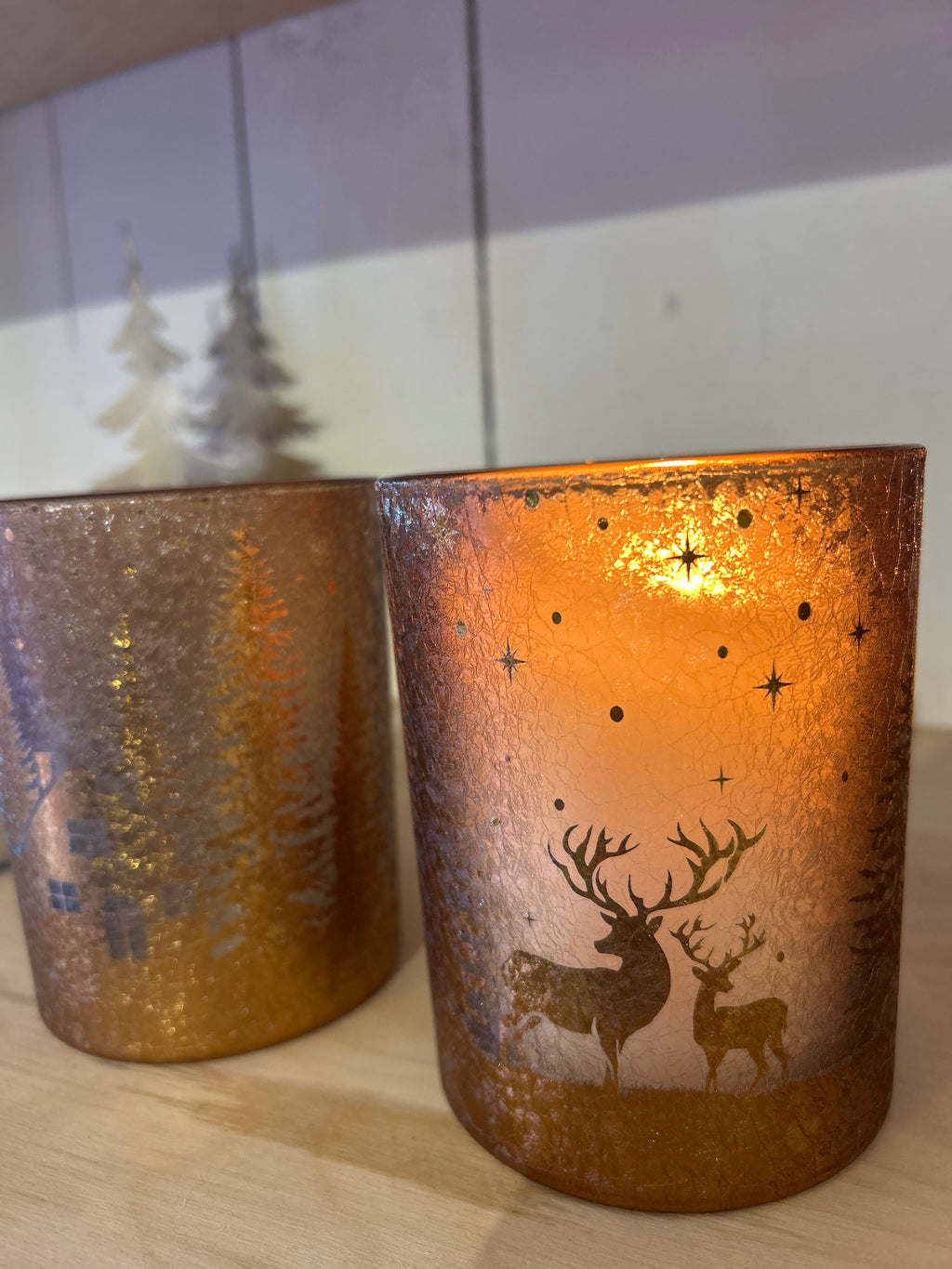 Amber Deer Candle Holder