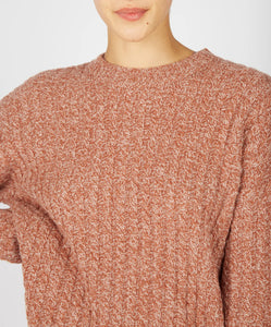 Corbin Cable Crew Neck Cedar Marl