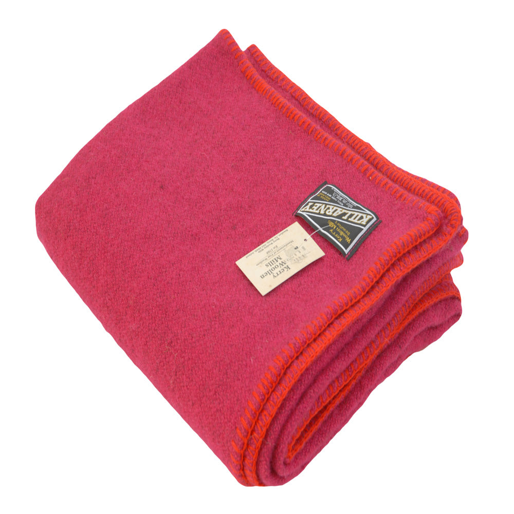 Kerry Woollen Mills Blanket Cerise Pink