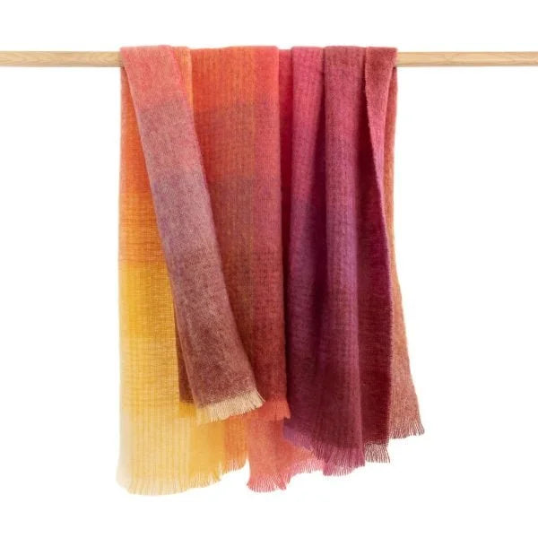 John Hanly Mohair Throw - Pink & Yellow