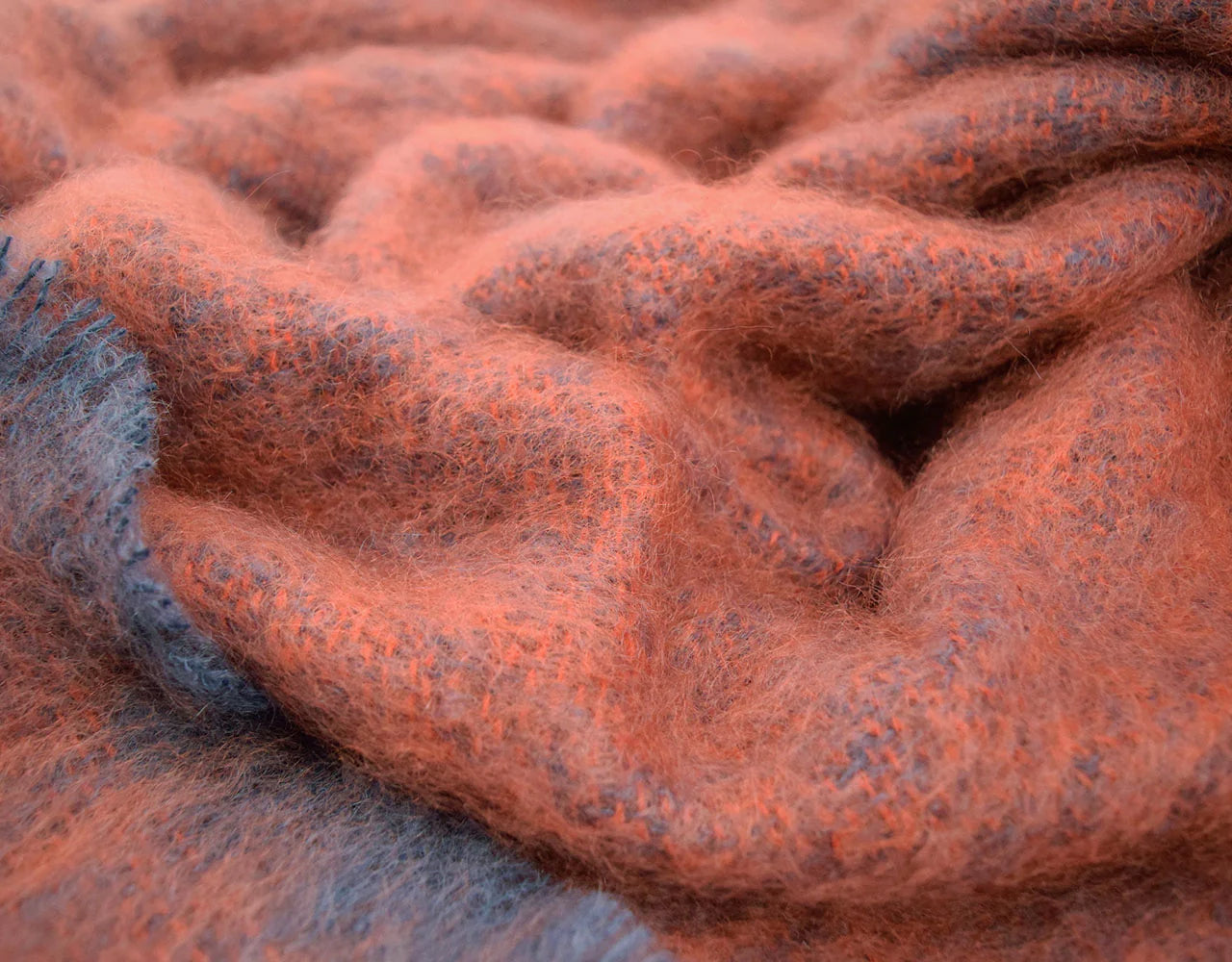 Clash Mohair Throw Blanket Poppy