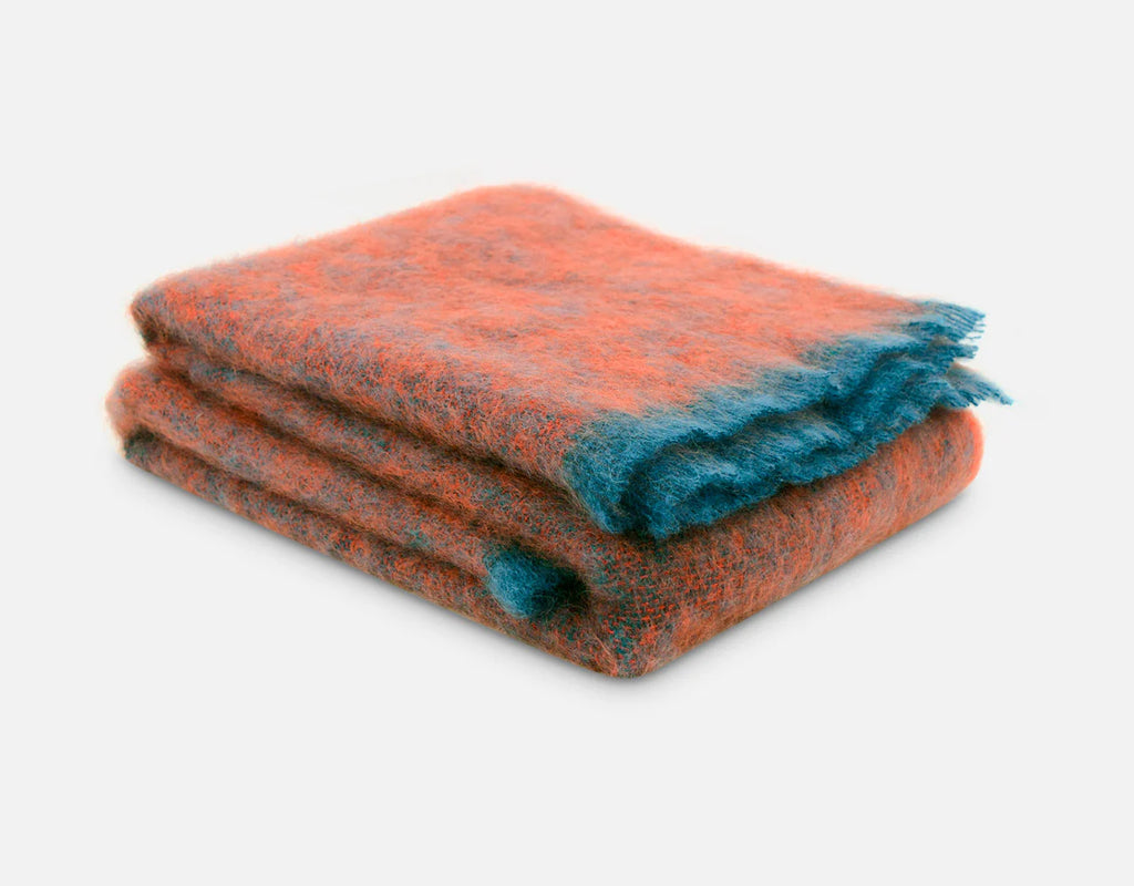 Clash Mohair Throw Blanket Poppy