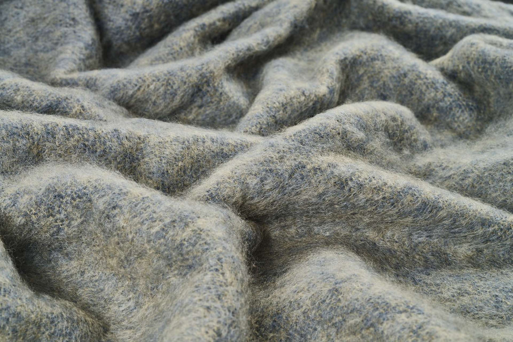 Clash Mohair Throw Blanket Olive