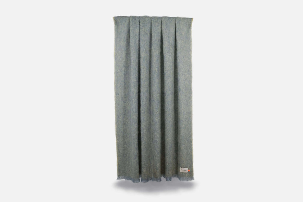 Clash Mohair Throw Blanket Olive