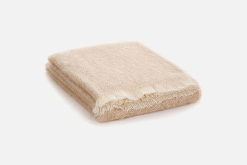 Mooneen Mohair Throw Blanket Fawn