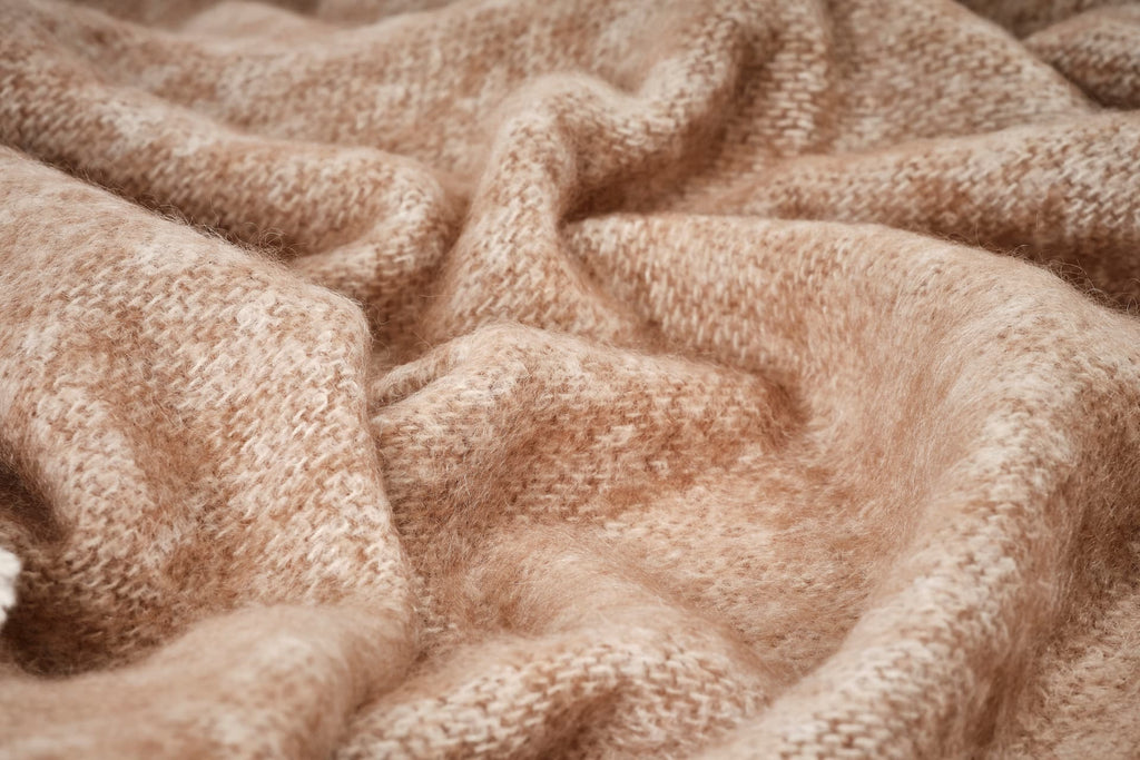 Mooneen Mohair Throw Blanket Cocoa
