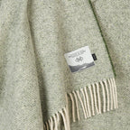 Molloy & Sons Textured Donegal Tweed Throw - Green