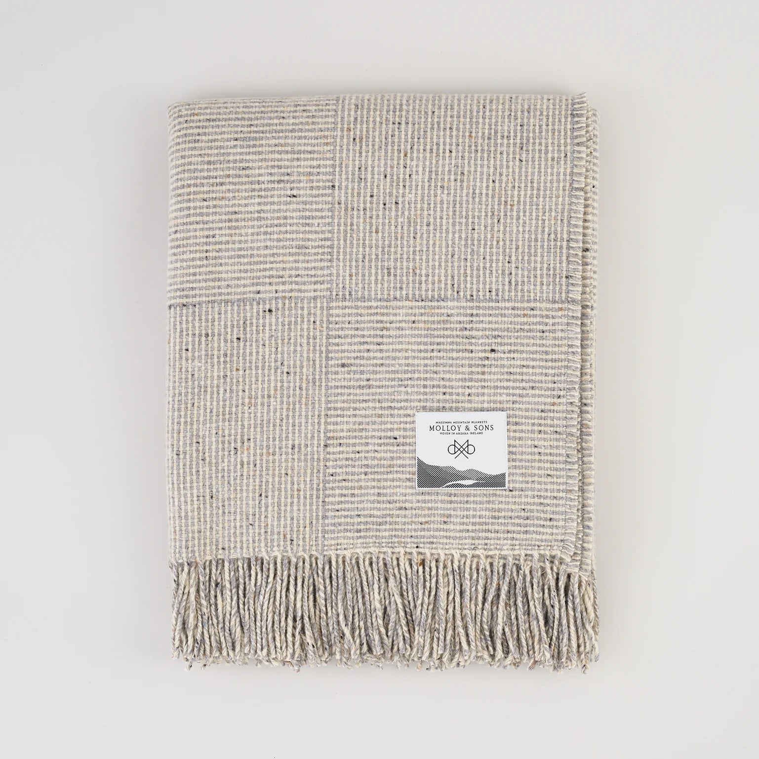 Molloy & Sons Basket Weave Throw - Grey & White