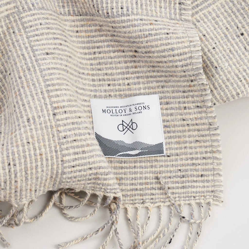 Molloy & Sons Basket Weave Throw - Grey & White