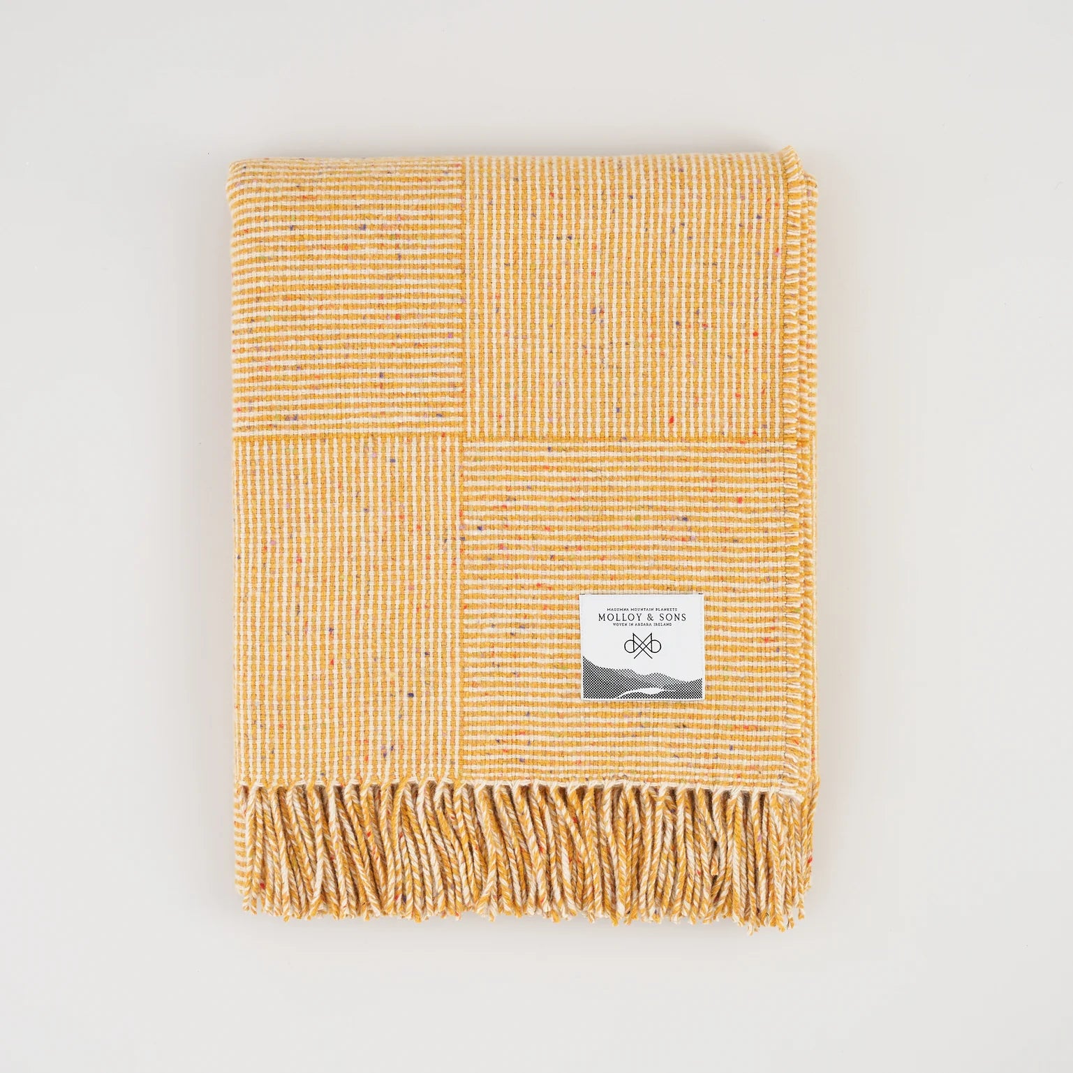 Molloy & Sons Basket Weave Throw - Yellow