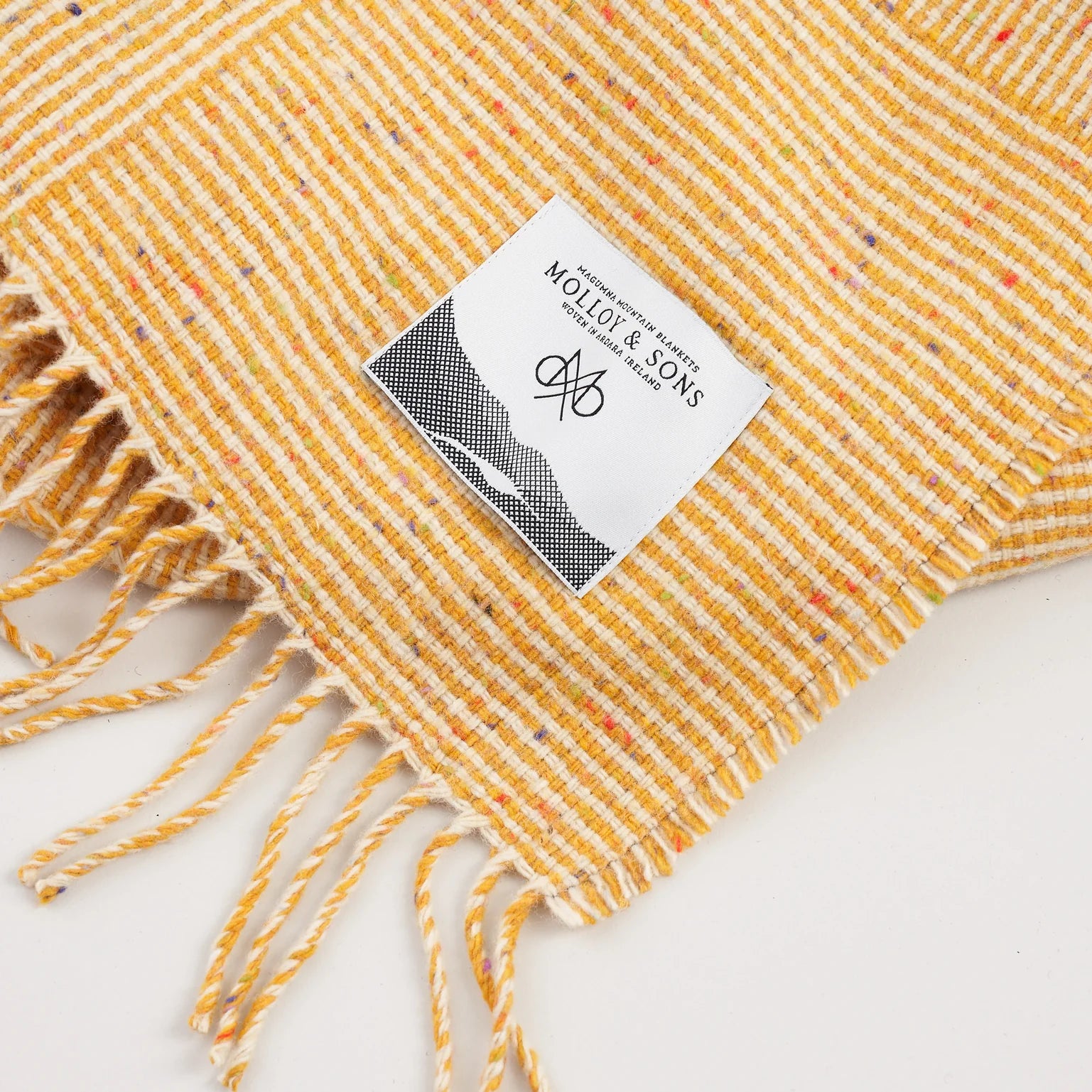 Molloy & Sons Basket Weave Throw - Yellow