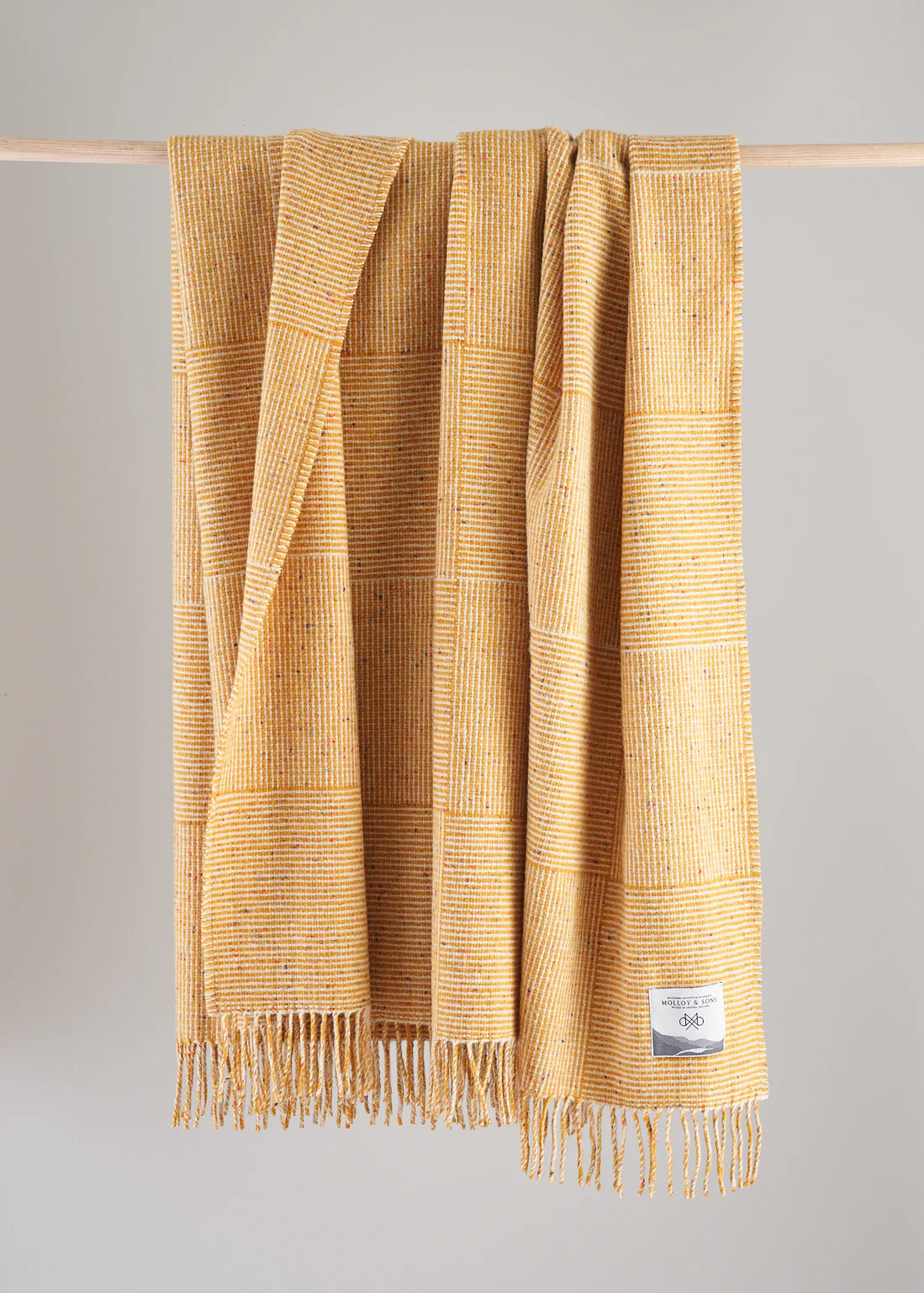 Molloy & Sons Basket Weave Throw - Yellow