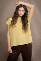 Elaine Madigan 100% Cashmere Moss Tee - Lemon Curd