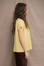 Elaine Madigan 100% Cashmere Moss Tee - Lemon Curd