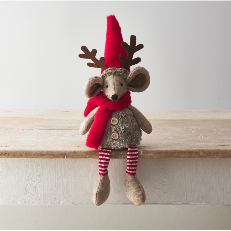 Festive Nordic Mouse with Antlers