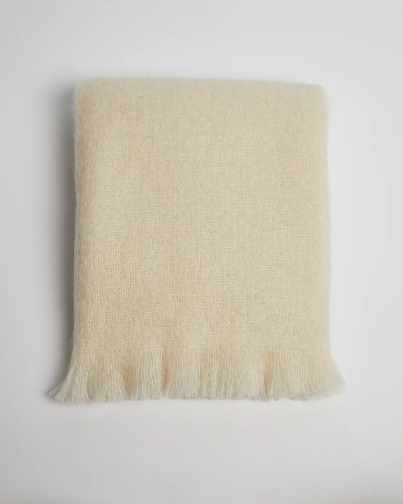 Foxford Mohair Throw - Off-White