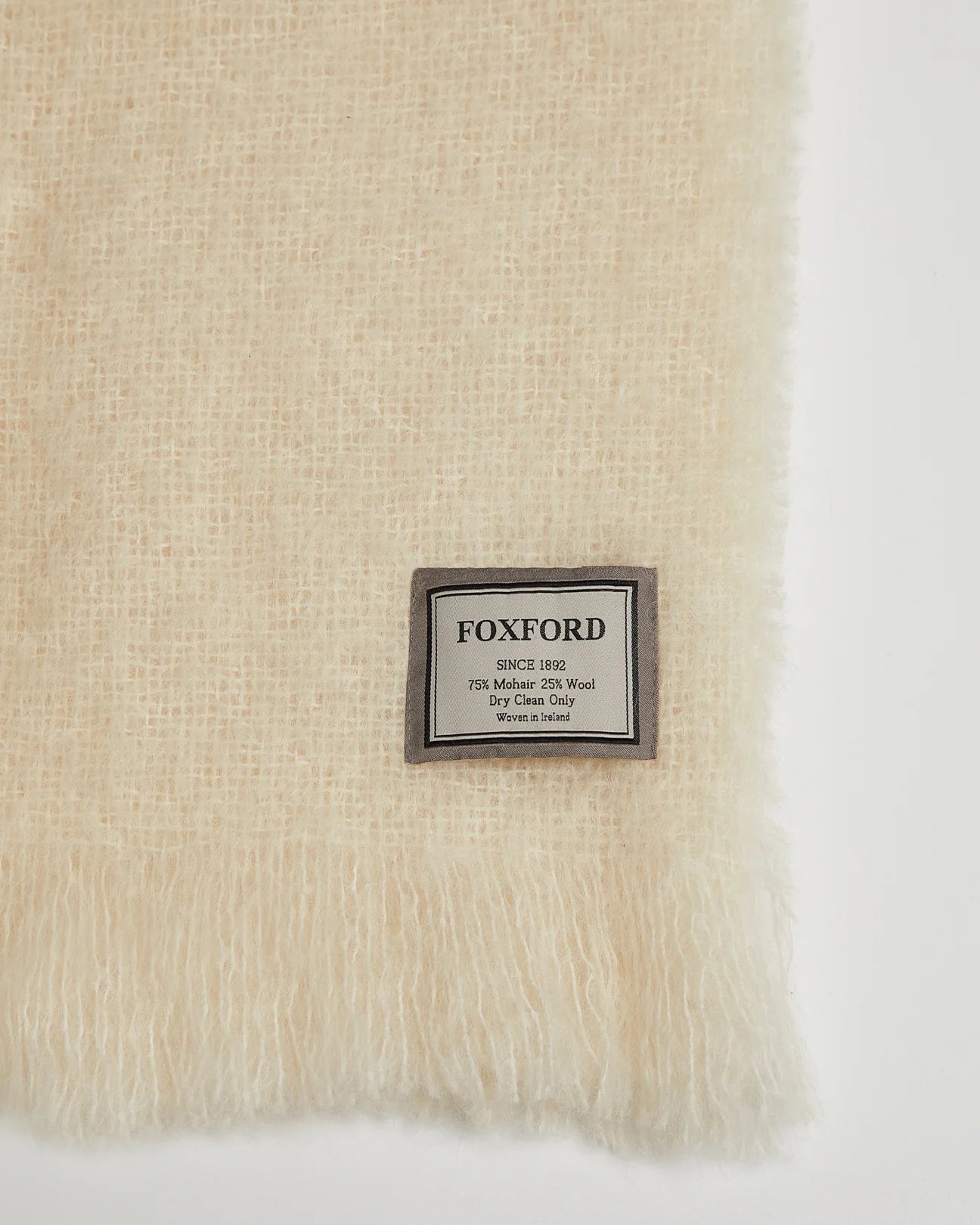Foxford Mohair Throw - Off-White