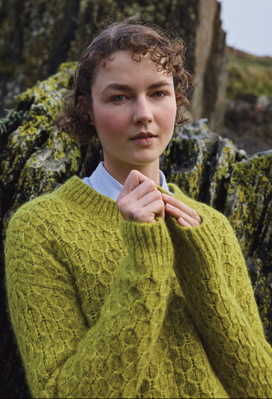 Fisherman Out Of Ireland, Honeycomb Stitch Sweater - Apple