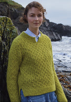 Fisherman Out Of Ireland Honeycomb Stitch Sweater - Apple