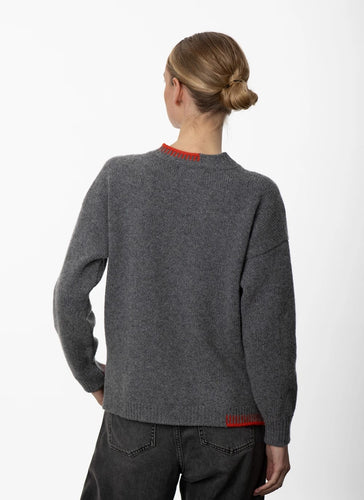 Fisherman Out of Ireland Blanket Stitch Crewneck Sweater Grey/Lifebuoy €175 NOW €135