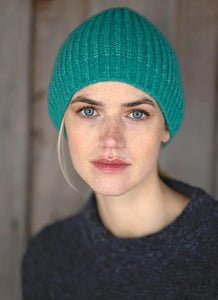 Slouchy Ribbed Hat  Emerald