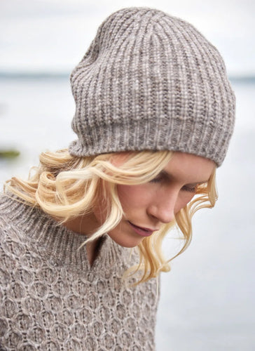 Slouchy Ribbed Hat Stone