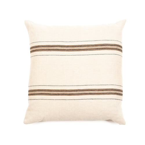 Linen Pillow with Small Stripe