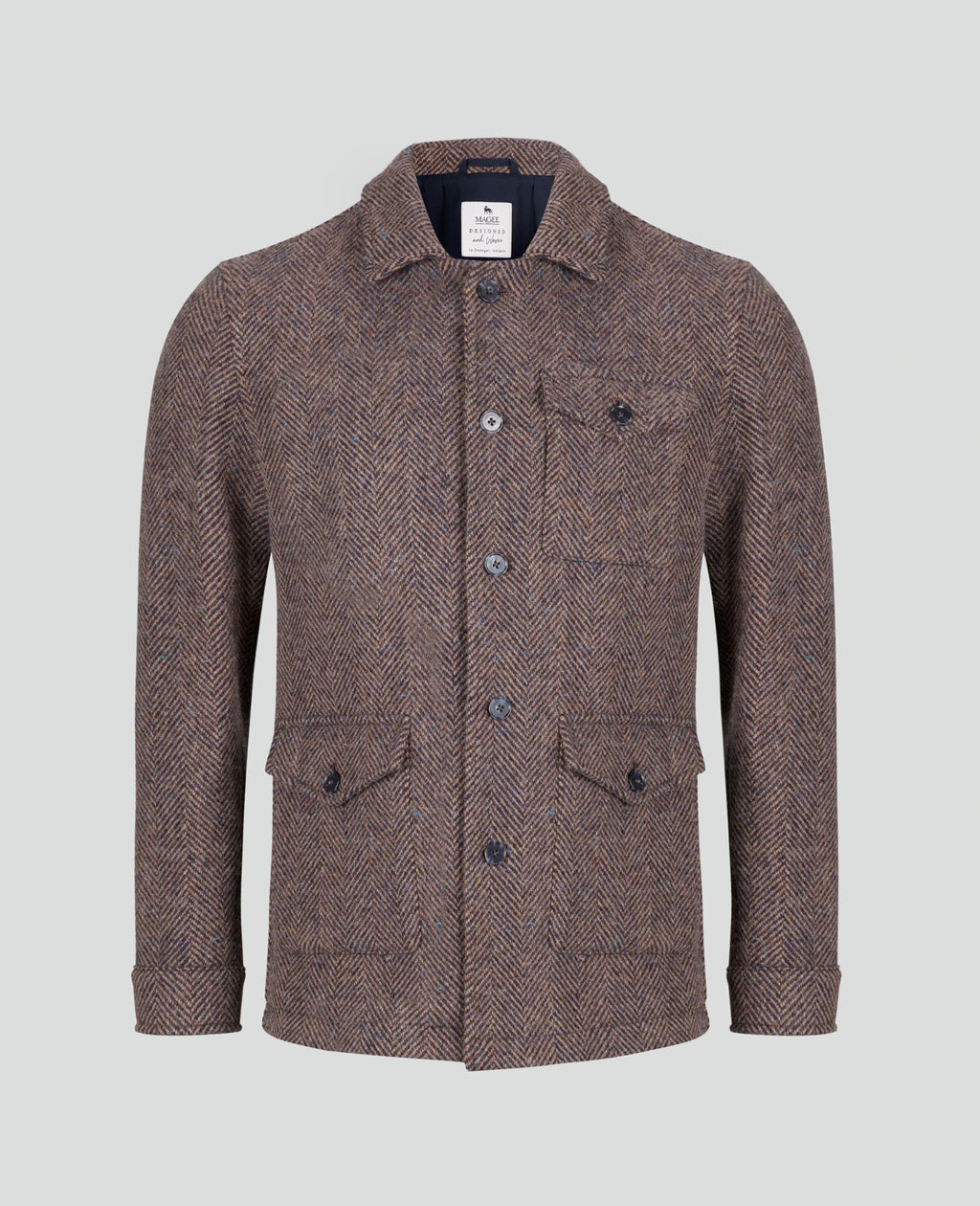Magee Ballysadare Donegal Tweed Jacket - Navy & Oat Herringbone